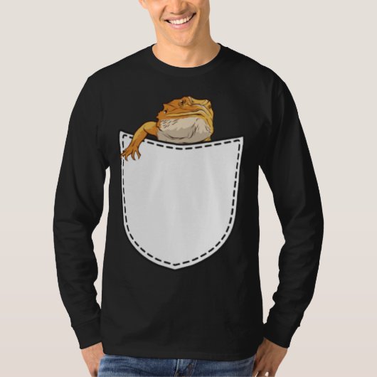 Beard Dragon in Artificial Chest Pocket Reptile Li T-Shirt (Vorderseite)