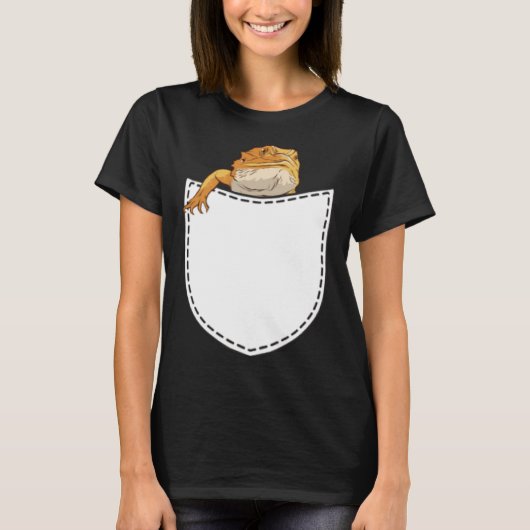 Beard Dragon in Artificial Chest Pocket Reptile Li T-Shirt (Vorderseite)