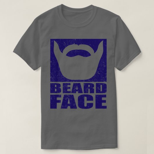 BEARD FACE Blue Print 1 T-Shirt (Design vorne)