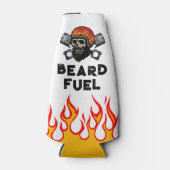 BEARD FUEL Funny Men Skull & Flames Joke Geschenk Flaschenkühler (Vorderseite)