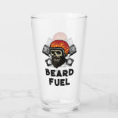 BEARD FUEL Funny Men Skull & Flames Joke Geschenk Glas (Rückseite)