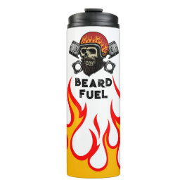 BEARD FUEL Funny Men Skull & Flames Joke Geschenk Thermosbecher