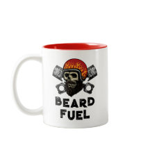 BEARD FUEL Funny Men Skull & Flames Joke Geschenk