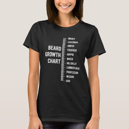 Beard Growth Chart Manly  Beard Measurement T-Shirt (Vorderseite)