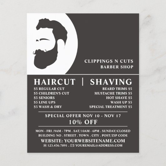 Beard-Logo, Männerwerbung Flyer (Vorne)