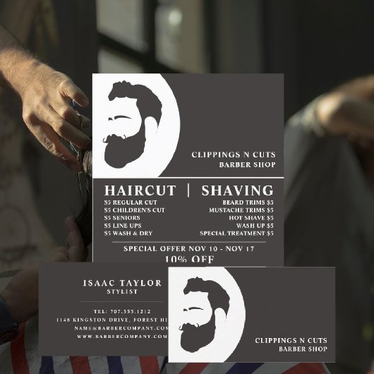 Beard-Logo, Männerwerbung Flyer