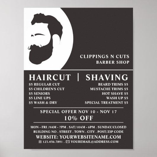 Beard-Logo, Männerwerbung Poster (Vorne)