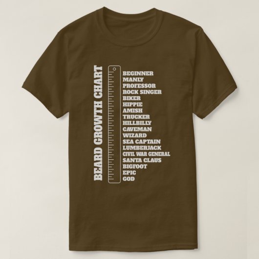 Beard Lover Mens Beard Growth Chart Gift 1 T-Shirt (Design vorne)