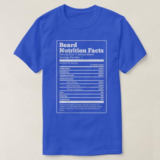 Beard Nutrition Facts Classic TShirt (Design vorne)