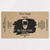 Beard Oil Label Template Package product add logo Etiketten (Design 1)