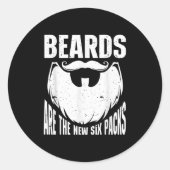 Beard Quote Beards Are The New Six Pack  Runder Aufkleber (Vorderseite)