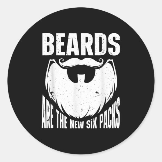 Beard Quote Beards Are The New Six Pack  Runder Aufkleber (Vorderseite)