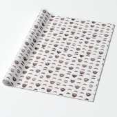 Beard Silhouette Wrapping Paper Funny Facial Hair Geschenkpapier (Ungerollt)