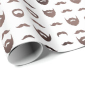 Beard Silhouette Wrapping Paper Funny Facial Hair Geschenkpapier (Rolleneckpunkt)