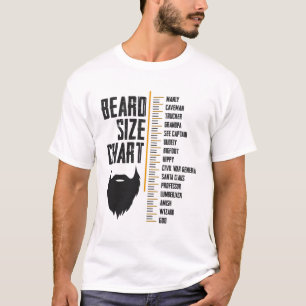 Beard Size Chart Manly Caveman Men Funny T-Shirt
