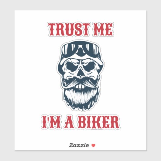 Beard Skull | Motorrad | Vertrau mir, ich bin Fahr Aufkleber (Blatt)