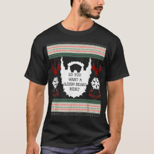 Beard Ugly Christmas ShirtsSleigh Beard RideReinde T-Shirt