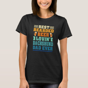 Bearded Beer Lovin Dackel Vater Funny Dog L T-Shirt