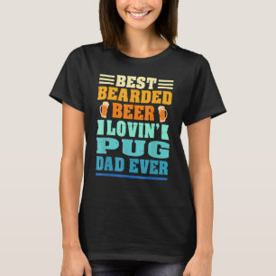 Bearded Beer Lovin Mops Lover Vater Funny Dog L T-Shirt