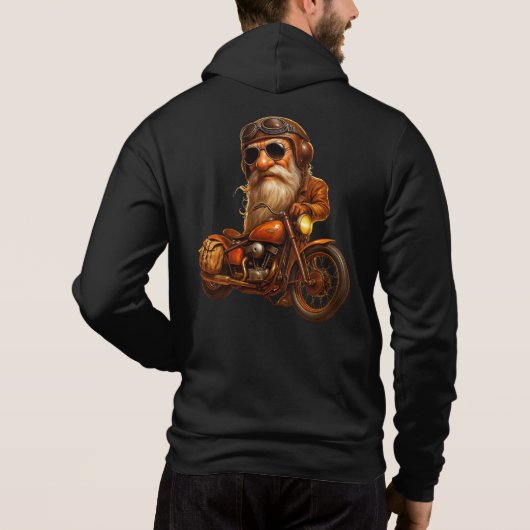 Bearded Biker Hoodie – Vintage Rider Style (Rückseite)