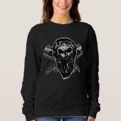 Bearded Biker Skull Motorcycle Sweatshirt (Vorderseite)