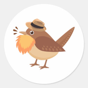 Bearded Bird mit Orange Beard Stickers
