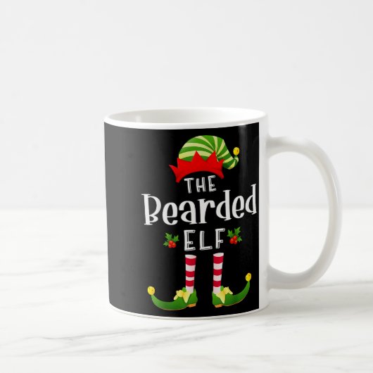 Bearded Christmas Elf Matching Pajama X-mas Party  Kaffeetasse (Rechts)