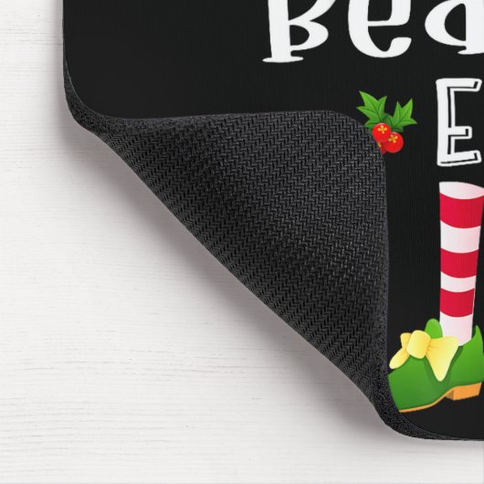 Bearded Christmas Elf Matching Pajama X-mas Party Mousepad (Ecke)