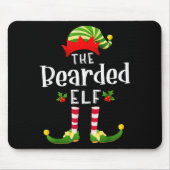 Bearded Christmas Elf Matching Pajama X-mas Party Mousepad (Vorne)