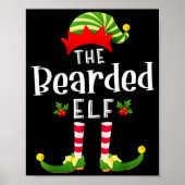 Bearded Christmas Elf Matching Pajama X-mas Party  Poster (Vorne)