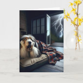 Bearded Collie Altes Geburtstags-Spaß Karte (Gelbe Blume)