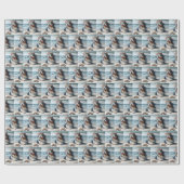 Bearded Collie am Meer Geschenkpapier (Flach)