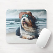 Bearded Collie Am Strand Mousepad (Mit Mouse)