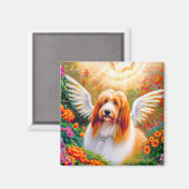 Bearded Collie Angel Wings Pet Memorial Magnet (Vorderseite/Rückseite)