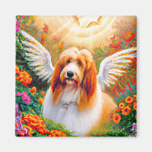Bearded Collie Angel Wings Pet Memorial Magnet (Vorne)