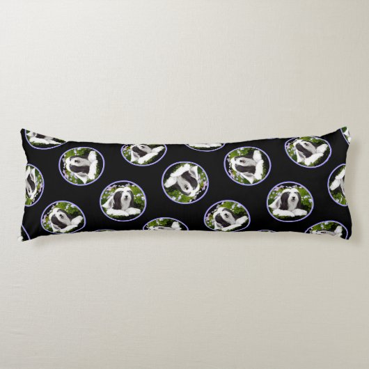 Bearded Collie Beardie Black Painting Niedliche Do Seitenschläferkissen (Vorderseite)