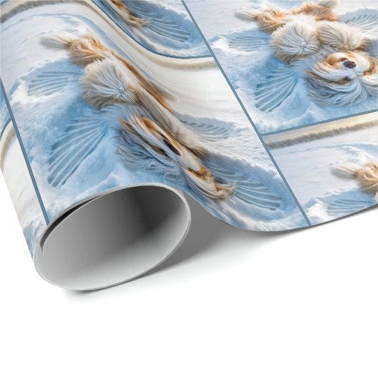 Bearded Collie Beim Schneegel Geschenkpapier (Rolleneckpunkt)