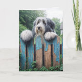 Bearded Collie Denken Sie an Sie Karte (Vorderseite)