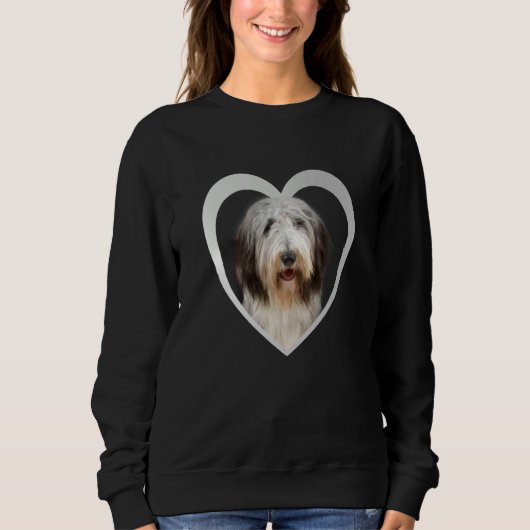 Bearded Collie Dog Heart Bearded Collie Sweatshirt (Vorderseite)