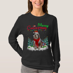 Bearded Collie Dog Light Mighty Christmas Tree Xma T-Shirt