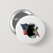 Bearded Collie Flag Button (Vorne & Hinten)