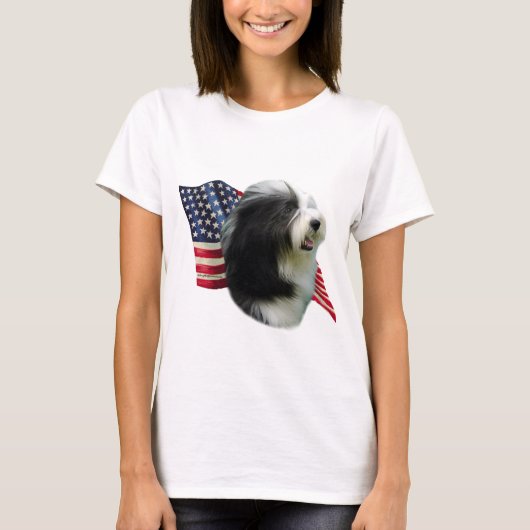 Bearded Collie Flag T-Shirt (Vorderseite)