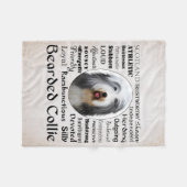 Bearded Collie Fleece Blanket (Vorderseite (Horizontal))