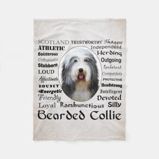 Bearded Collie Fleece Blanket (Vorderseite)