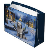Bearded Collie Gift  Bag Große Geschenktüte (Rückseite Schrägansicht)