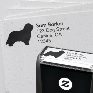 Bearded Collie Hunde Silhouette Rücksendeadresse Permastempel
