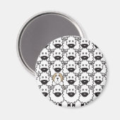 Bearded Collie im Schafe Magnet (Vorderseite/Rückseite)