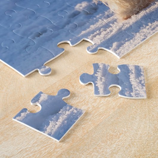 Bearded Collie in the snow Puzzle (Seite)