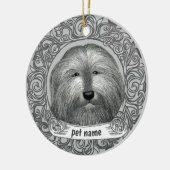 Bearded Collie Love Gedächtnisschmuck Keramik Ornament (Links)