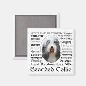 Bearded Collie Magnet (Vorderseite/Rückseite)